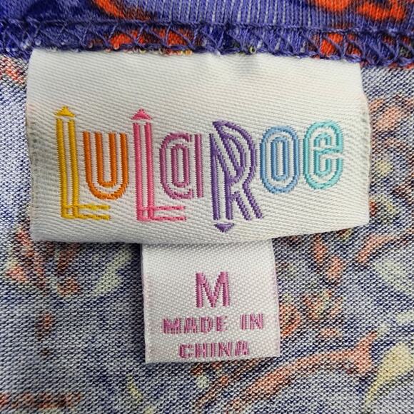 Lularoe Women Irma Tunic T Shirt Multicolor Size Medium Floral Round Neck Hi-Low - Picture 7 of 9